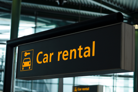 Car rental sign